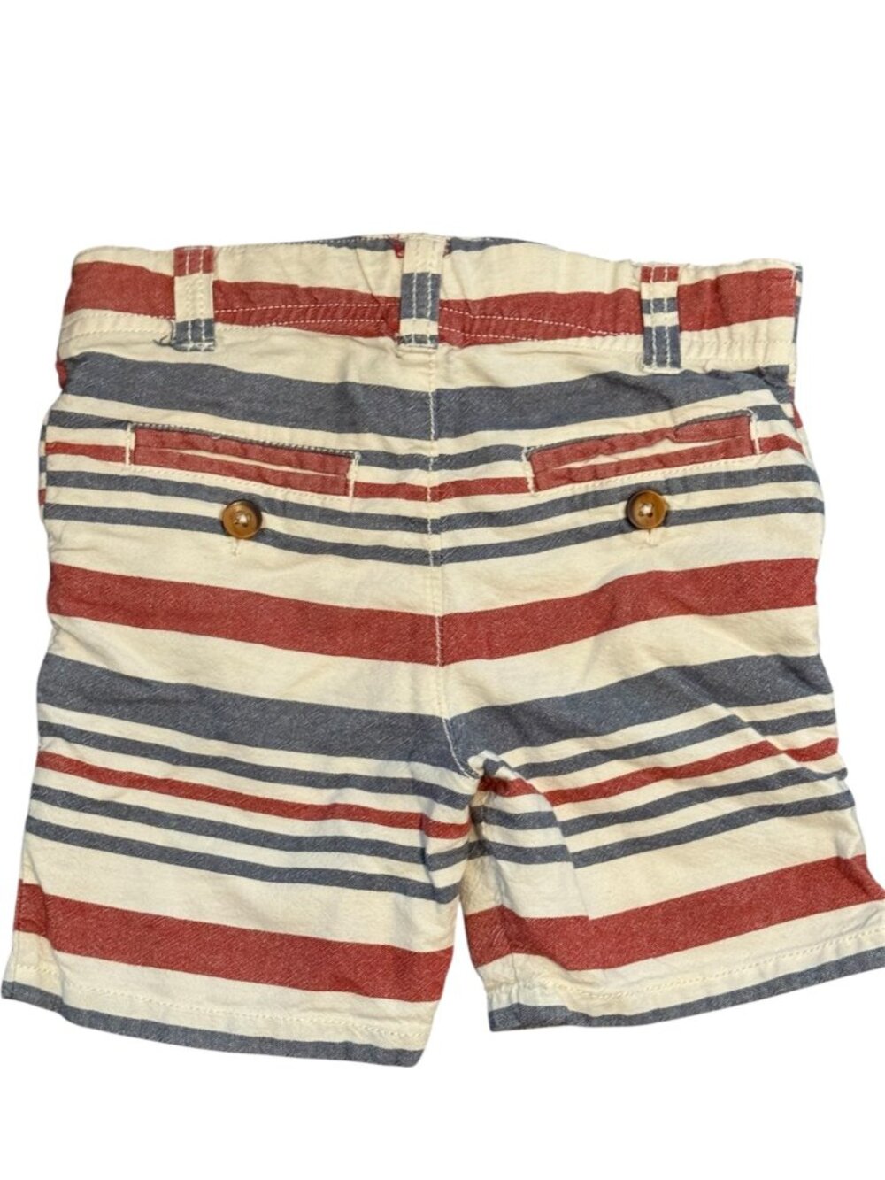 Toddler Boys Striped Shorts Size 2T Red White Blue Pull-On Summer Shorts - Picture 2 of 3
